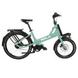 Freisteller eines mintgrünen Fahrrades der Marke Moca, in der Seitenansicht.
