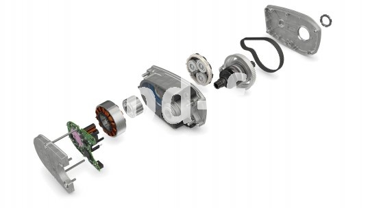 Der "Brose Drive C" ist ein vor allem auf Effizienz ausgerichteter Mittelmotor, dessen Leistungsspitze zugunsten längerer Akkuleistung zurückhaltender eingestellt wurde. Hier die Einzelteile der Konstruktion.