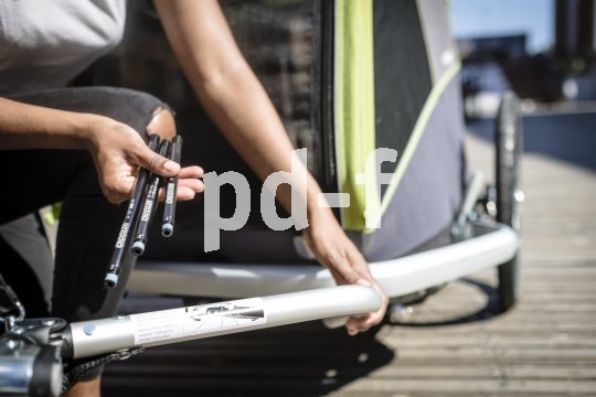 Das Mitführen von Anhängern ist dank spezieller Achsen auch an Rädern mit Steckachsen möglich.