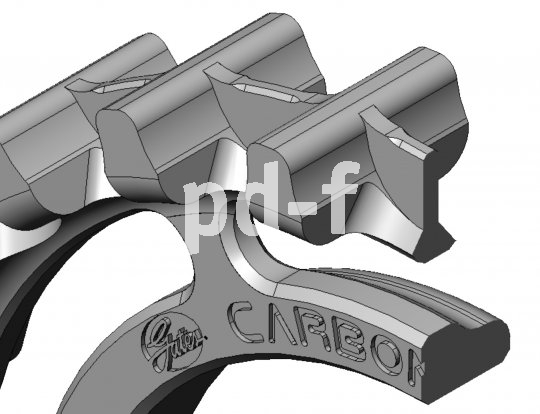 Die Führungsstege dieser Riemenscheibe sorgen dafür, dass der Antriebsriemen auch bei härtesten Einsatzbedingungen wie am Mountainbike stets optimal ausgerichtet ist.
