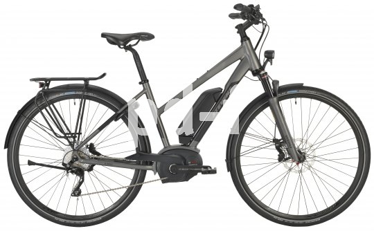 Das Modell "E-Triton Lady" der Firma Stevens ist ein sportlich ausgelegtes Pedelec. Der Bosch-Mittelmotor, ein 500 Wh-Akku und die hydraulischen Scheibenbremsen laden durchaus zum sportlichen Touren ein.