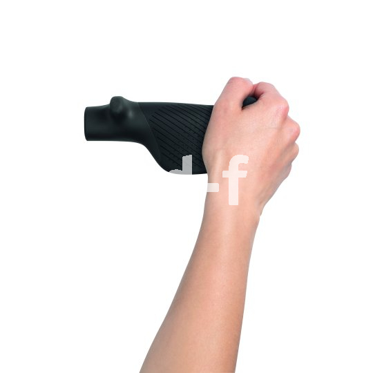 Die Flügelgriffe GT1 von Ergon bieten neben der Druckverteilung und Handgelenksunterstützung durch die großen ergonomischen Flügel die Möglichkeit, beim Fahren die Greifposition immer wieder leicht zu verändern. Freisteller des Außengriffs.