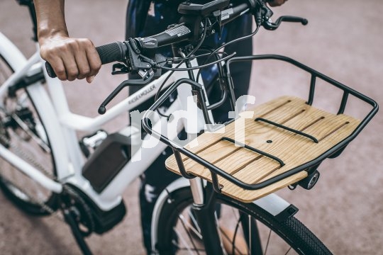 Der integrierte Frontgepäckträger macht das E-Bike noch vielseitiger.