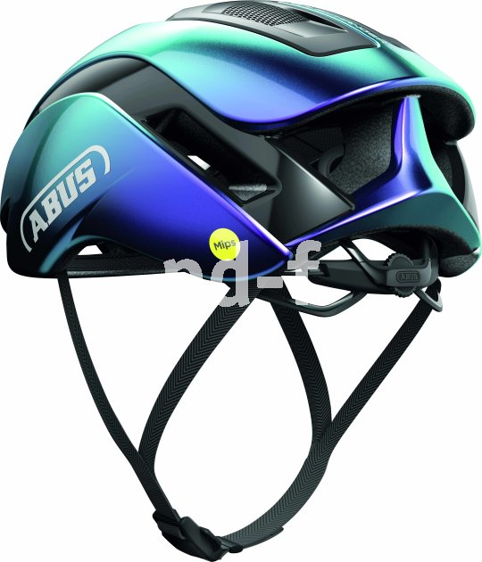 Die Bildunterschrift wird in Bälde eingefügt. Sie können uns aber gern auch per E-Mail oder Telefon kontaktieren, wir helfen gerne weiter. Ein grün und blau changierender Fahrradhelm von schräg hinten vor weißem Hintergrund.