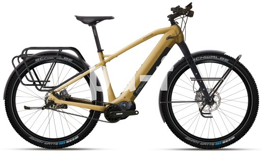 Die Bildunterschrift wird in Bälde eingefügt. Sie können uns aber gern auch per E-Mail oder Telefon kontaktieren, wir helfen gerne weiter. Ein E-Bike mit Gepäckträgern hinten und vorne und Schutzblechen.