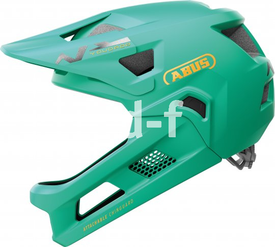 Dieser Jugend- und Kinderhelm verfügt über einen abnehmbaren Kinnbügel. Er kann also sowohl als Fullfacehelm, etwa für die ersten Trails, als auch als luftiger Alltagshelm eingesetzt werden.