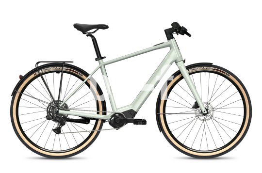 Das neue Upstreet SL vom Schweizer E-Bike-Hersteller Flyer ist mit dem neuen Bosch-Perfomance-Line-SX-Motor ausgerüstet, der besonders leise sein soll und mit bis zu 55 Newtonmeter Drehmoment unterstützt. Freisteller des Flyer Upstreet SL in der Seitenansicht