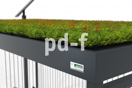 Die Firma Walter Solbach Metallbau bietet Firmen wie auch Kommunen begrünbare und solarenergetisierbare Überdachungen an, die etwa als Buswartehäuschen oder Fahrrad-Abstellanlagen nutzbar sind.