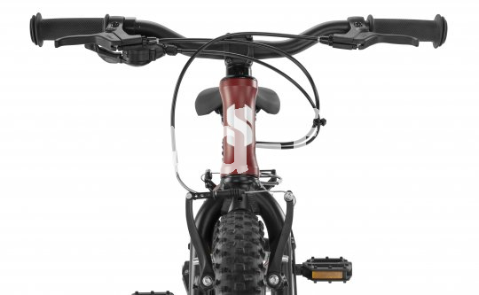 Erwachsene Technik an einem Rad für den Nachwuchs. Wenn die Bedienungshebel richtig dimensioniert sind, geht das Bremsen und Schalten früh in Fleisch und Blut über.